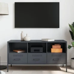 Tv-Meubels*vidaXL Tv-meubel 100,5x39x50,5 cm staal kleurig Antraciet