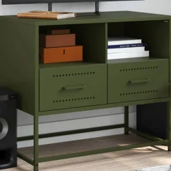 Tv-Meubels*vidaXL Tv-meubel 68x39x60,5 cm staal olijf Groen