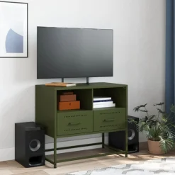 Tv-Meubels*vidaXL Tv-meubel 68x39x60,5 cm staal olijf Groen