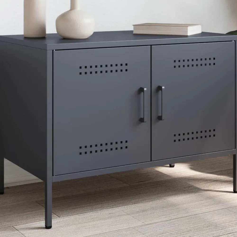 Tv-Meubels*vidaXL Tv-meubel 68x39x50,5 cm staal kleurig Antraciet