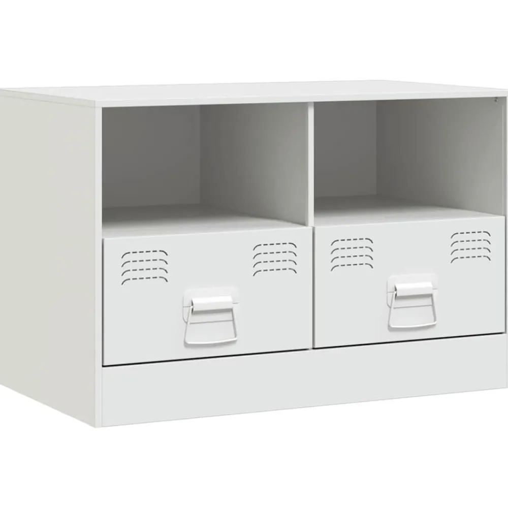 Tv-Meubels*vidaXL Tv-meubel 67x39x44 cm staal Wit