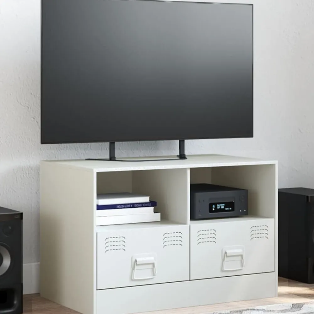 Tv-Meubels*vidaXL Tv-meubel 67x39x44 cm staal Wit