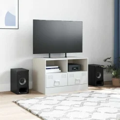 Tv-Meubels*vidaXL Tv-meubel 67x39x44 cm staal Wit