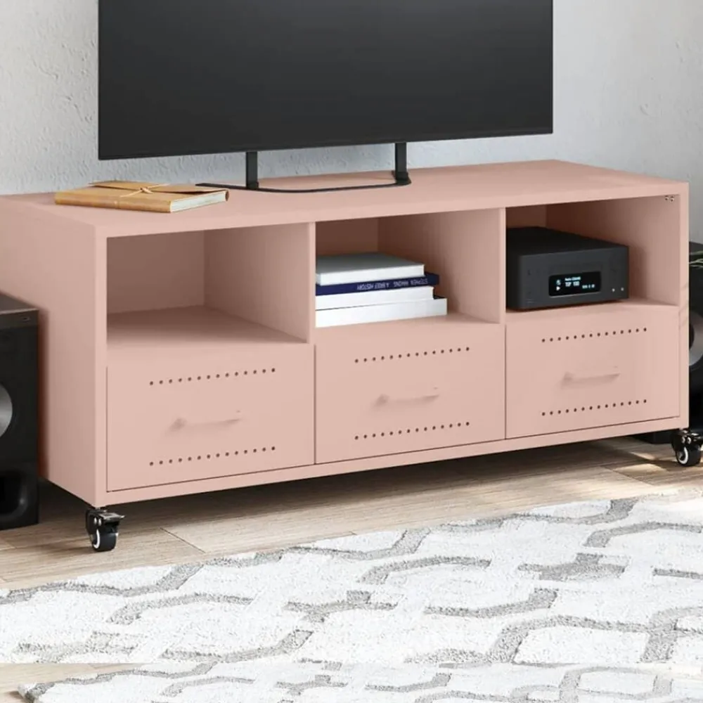 Tv-Meubels*vidaXL Tv-meubel 100,5x39x43,5 cm staal Roze