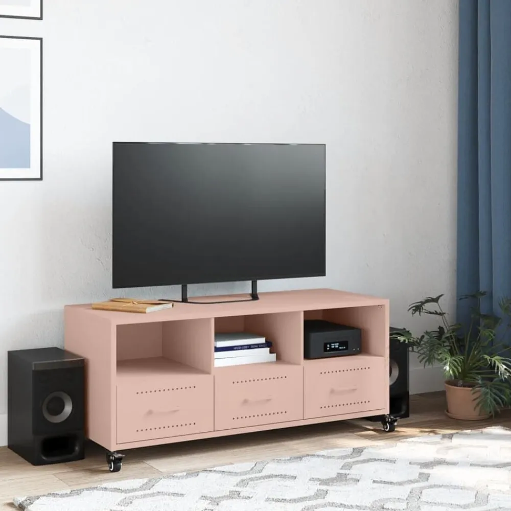 Tv-Meubels*vidaXL Tv-meubel 100,5x39x43,5 cm staal Roze