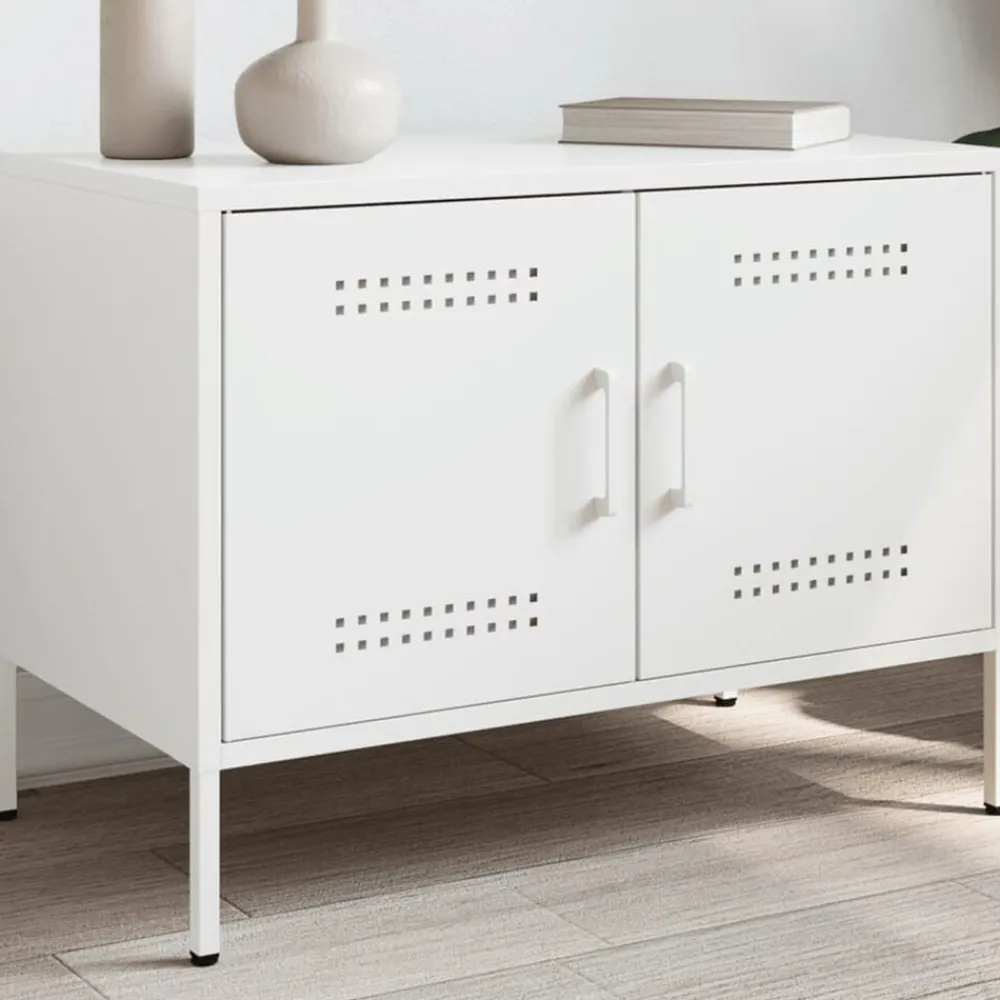 Tv-Meubels*vidaXL Tv-meubel 68x39x50,5 cm staal Wit