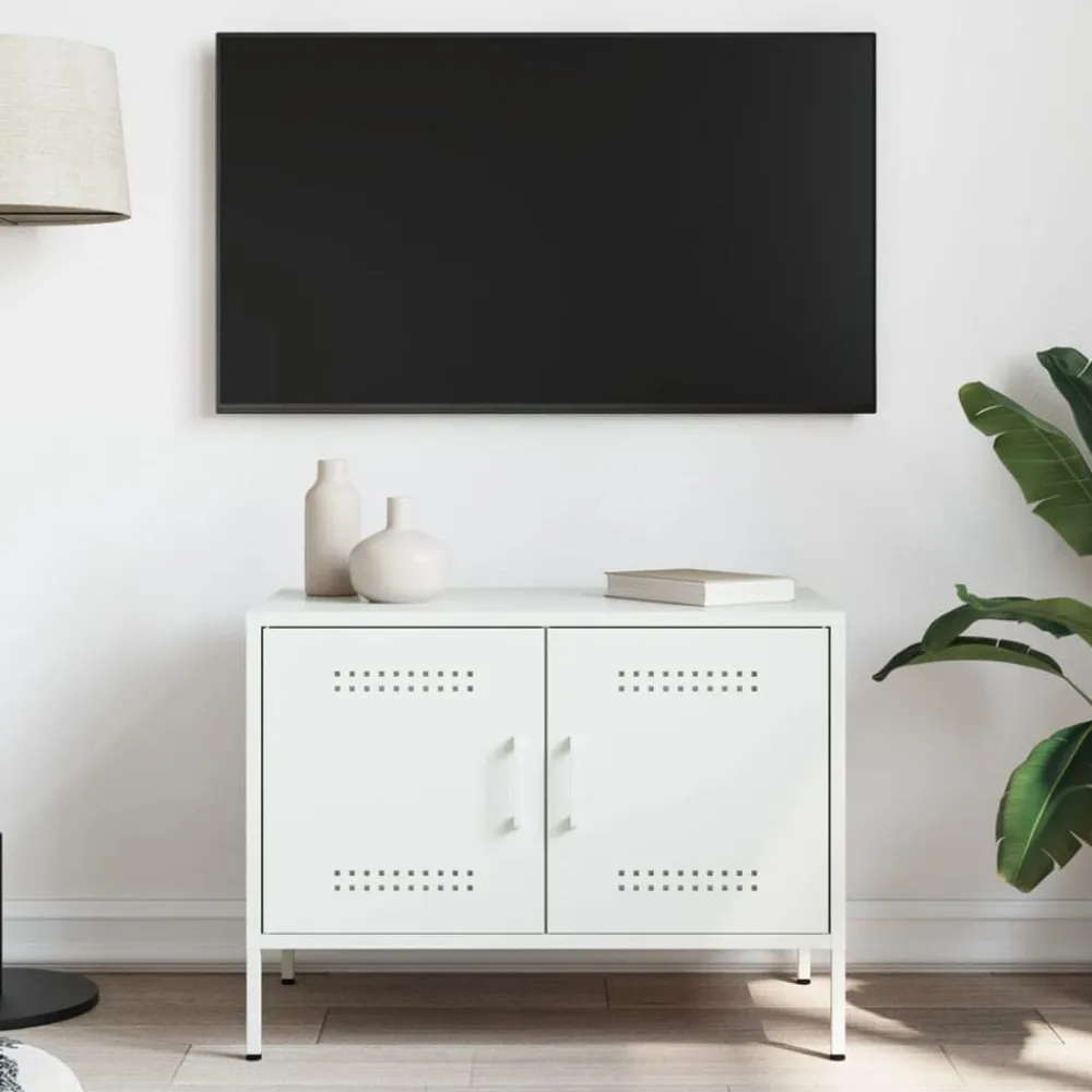 Tv-Meubels*vidaXL Tv-meubel 68x39x50,5 cm staal Wit
