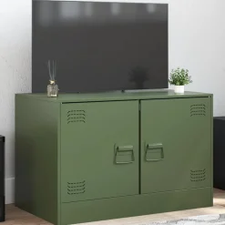 Tv-Meubels*vidaXL Tv-meubel 67x39x44 cm staal Olijfgroen