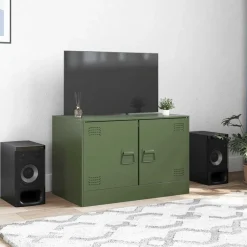 Tv-Meubels*vidaXL Tv-meubel 67x39x44 cm staal Olijfgroen