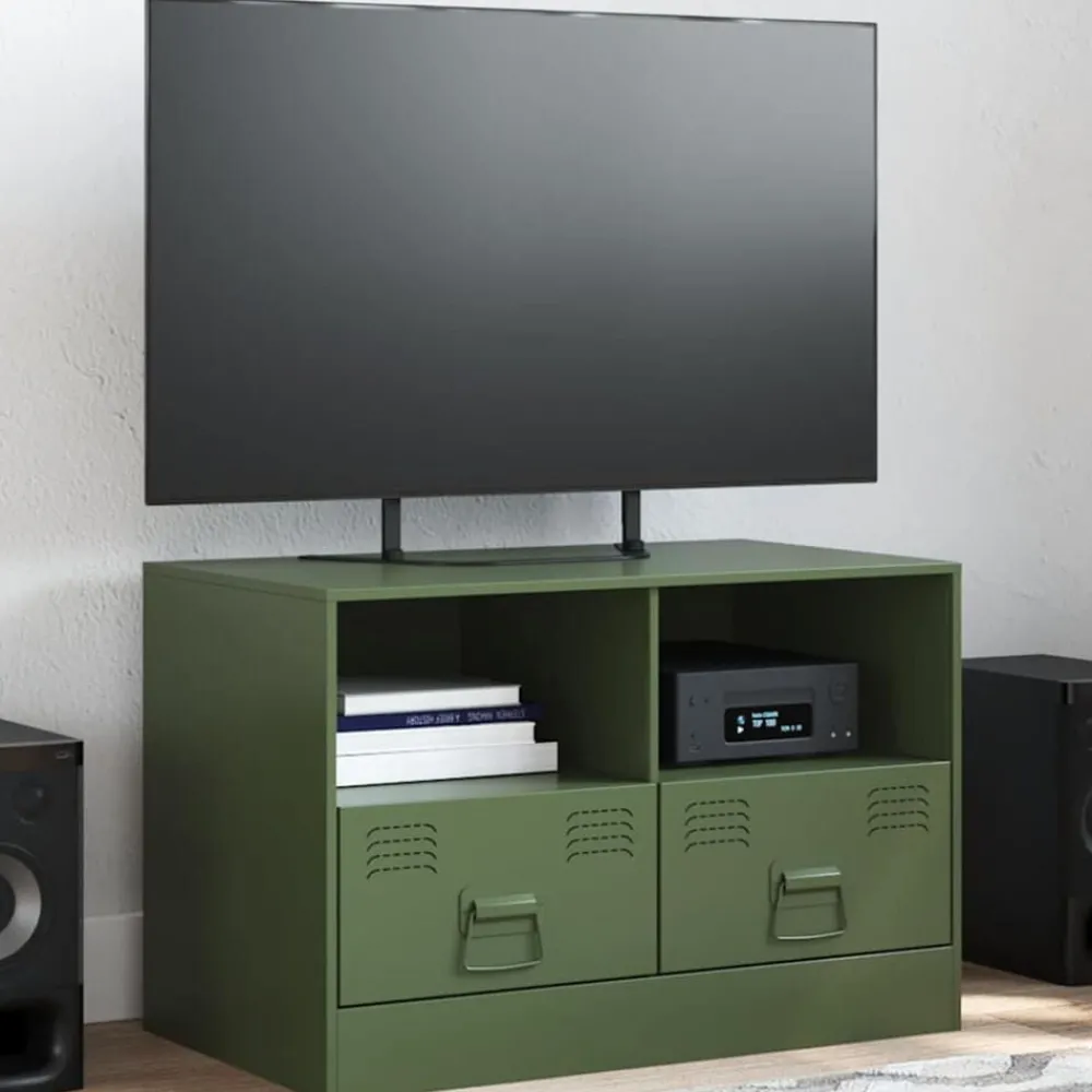 Tv-Meubels*vidaXL Tv-meubel 67x39x44 cm staal Olijfgroen