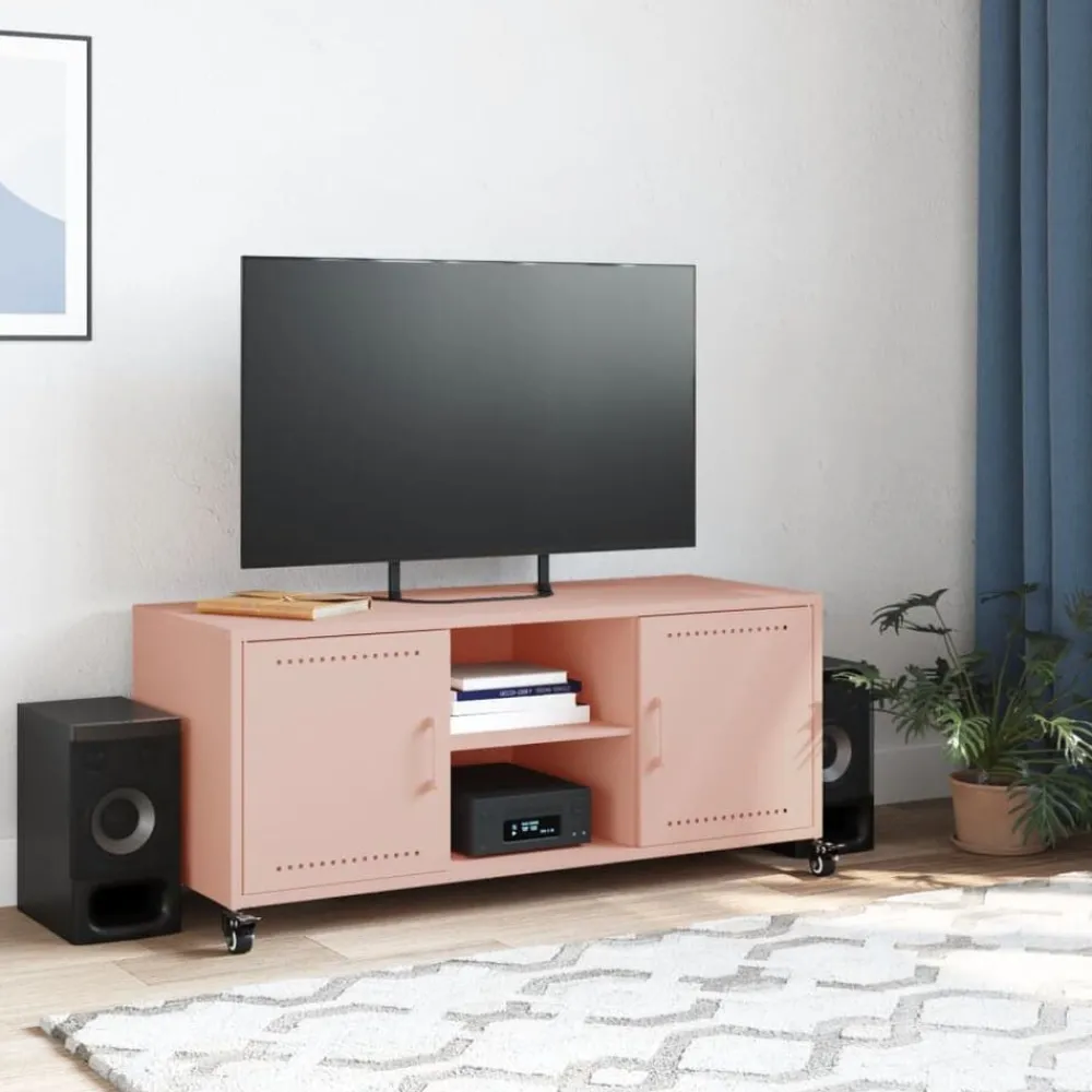 Tv-Meubels*vidaXL Tv-meubel 100,5x39x43,5 cm staal Roze
