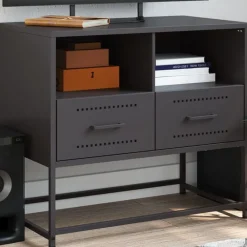 Tv-Meubels*vidaXL Tv-meubel 68x39x60,5 cm staal Zwart