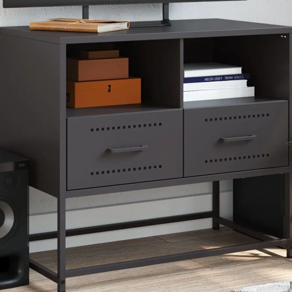Tv-Meubels*vidaXL Tv-meubel 68x39x60,5 cm staal Zwart