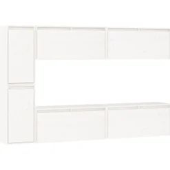Tv-Meubels*vidaXL Tv-meubelen 6 st massief grenenhout Wit