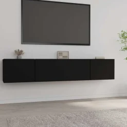 Tv-Meubels*vidaXL Tv-meubelen 2 st 80x30x30 cm bewerkt hout Zwart
