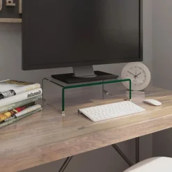 Tv-Meubels*vidaXL Tv-meubel/monitorverhoger transparant 40x25x11 cm glas Doorzichtig