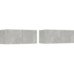 Tv-Meubels*vidaXL Tv-meubels 2 st 80x30x30 cm bewerkt hout Betongrijs