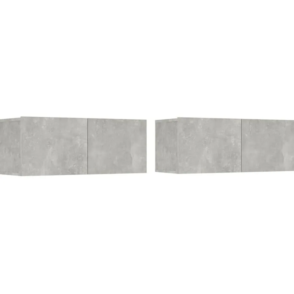 Tv-Meubels*vidaXL Tv-meubels 2 st 80x30x30 cm bewerkt hout Betongrijs