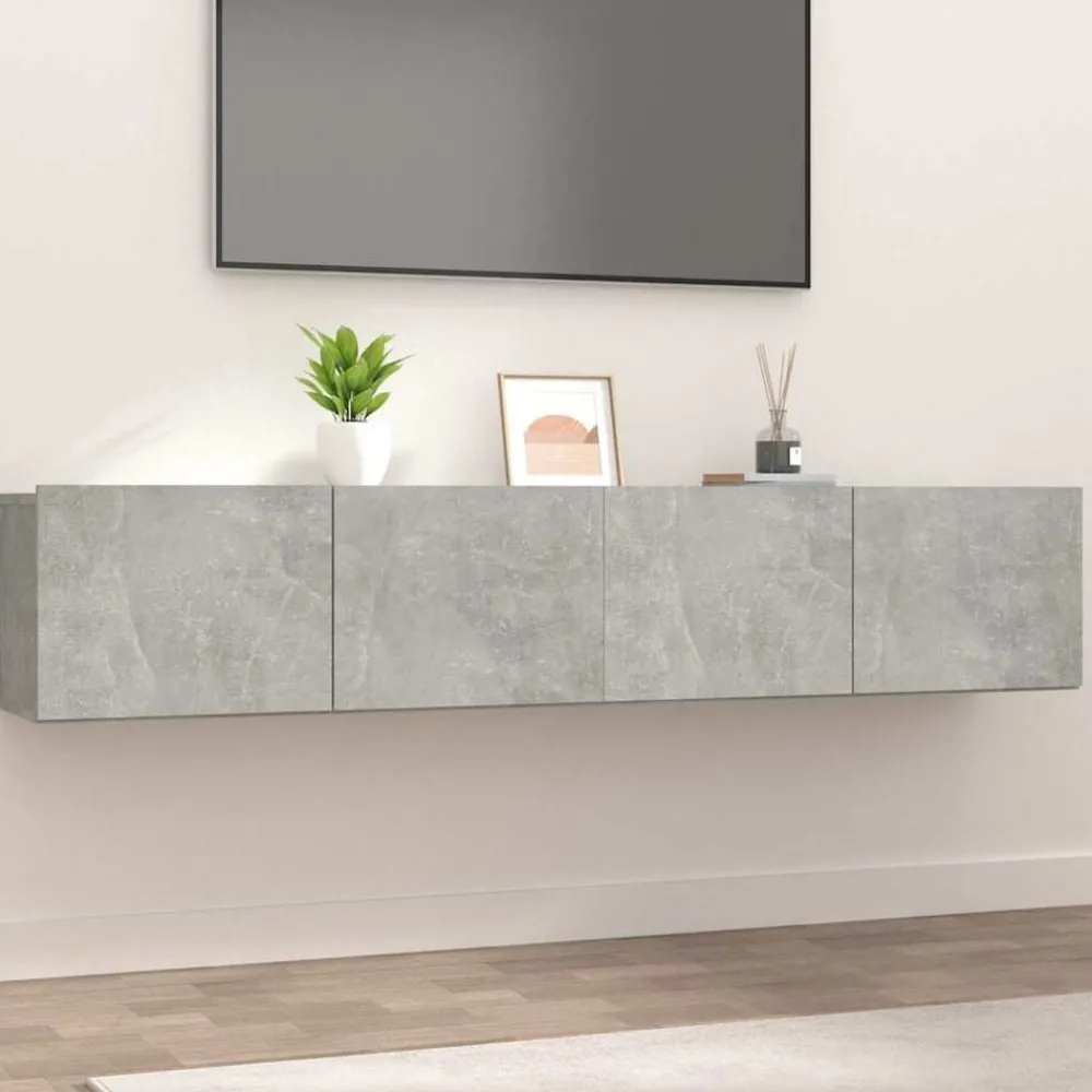 Tv-Meubels*vidaXL Tv-meubels 2 st 80x30x30 cm bewerkt hout Betongrijs