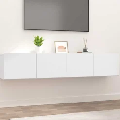 Tv-Meubels*vidaXL Tv-meubels 2 st 80x30x30 cm bewerkt hout Wit