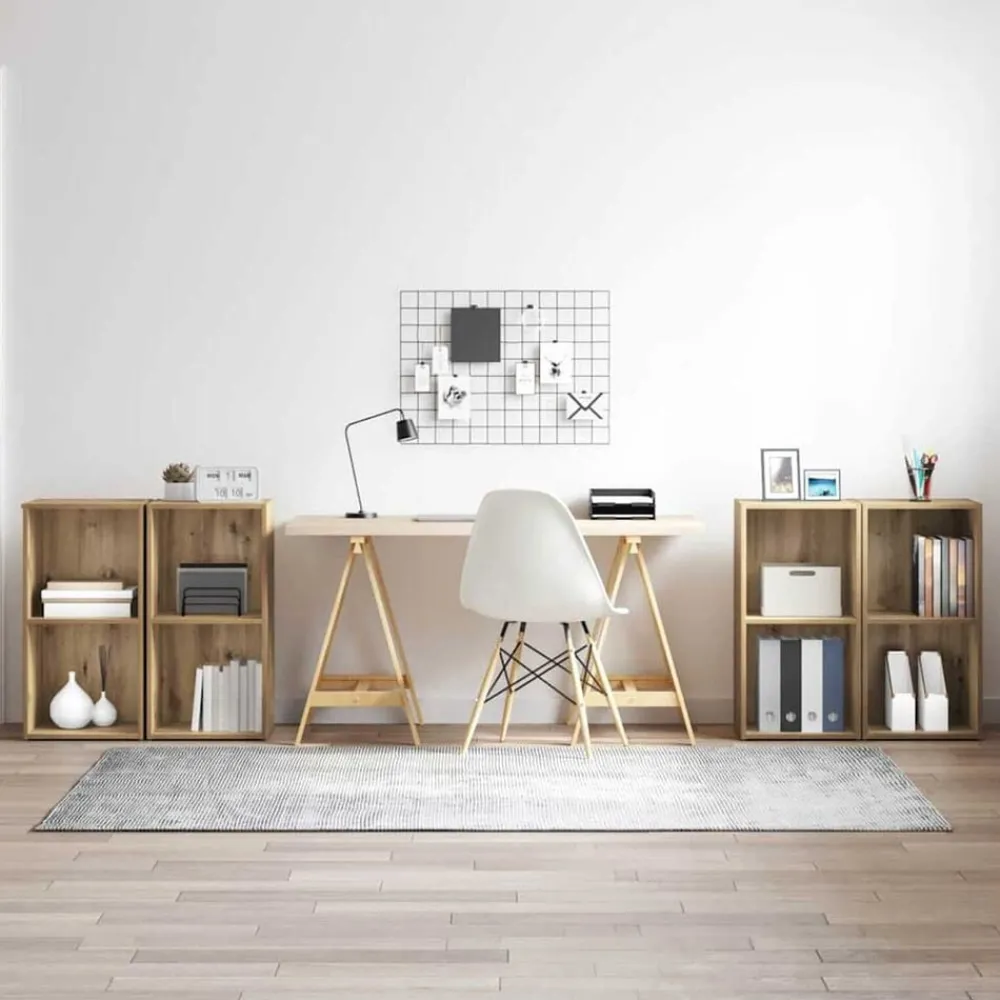 Tv-Meubels*vidaXL Tv-meubelset 4 pcs Artisan Eiken 37 x 37 x 72 cm Bewerkt hout artisanaal eikenkleurig