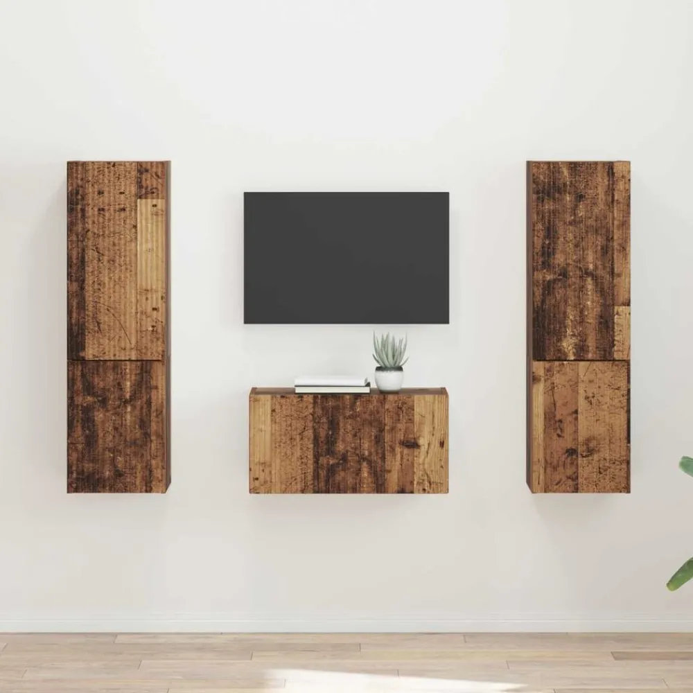 Tv-meubelset 5 pcs Bewerkt hout>vidaXL Outlet