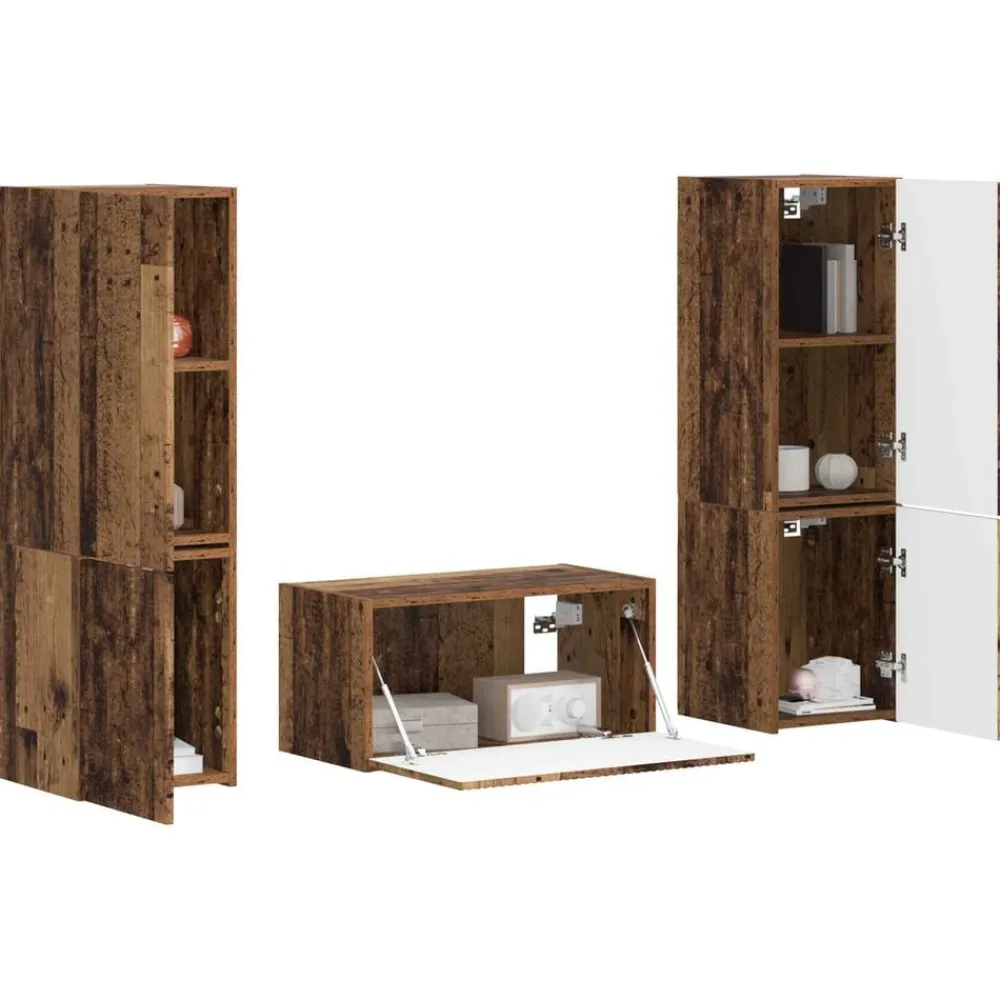 Tv-meubelset 5 pcs Bewerkt hout>vidaXL Outlet