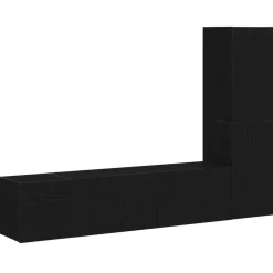 Tv-Meubels*vidaXL Tv-meubelset 4 pcs 130,5 x 30 x 140 cm Bewerkt hout Zwart eiken