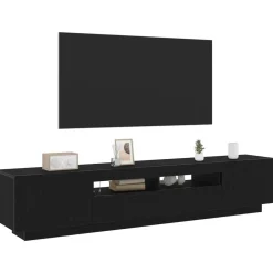 Tv-Meubels*vidaXL Tv-meubelset 2 pcs Zwart 200 x 35 x 40 cm Bewerkt hout Zwart eiken