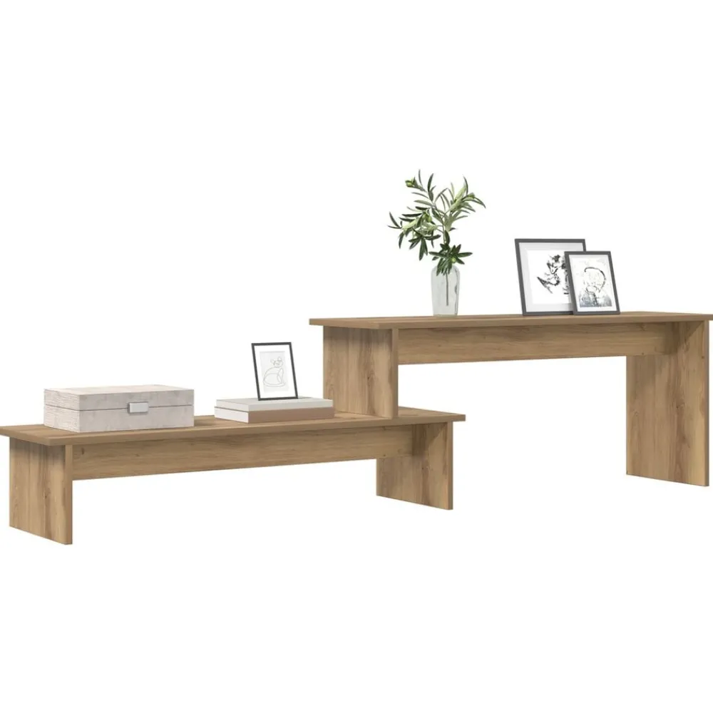 Tv-Meubels*vidaXL Tv-meubelset Artisan Eiken 180,5 x 30 x 43 cm Bewerkt hout artisanaal eikenkleurig
