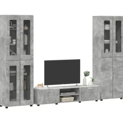 Meubelsets*vidaXL Tv-meubelset met lade FLORIN 3 pcs Beton Grijs Bewerkt hout Betongrijs