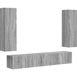 Tv-Meubels*vidaXL Tv-meubelset Wandgemonteerd 3 pcs Bewerkt hout Grijs sonoma