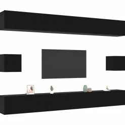 Tv-meubelset Wandgemonteerd 8 pcs Bewerkt hout><noscript><img width=