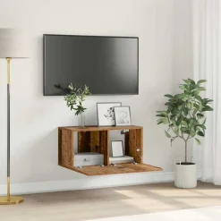 Tv-meubelset Wandgemonteerd Bruin 60 x 30 x 30 cm Bewerkt hout>vidaXL New
