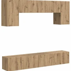 Tv-Meubels*vidaXL Tv-meubelset Wandgemonteerd 5 pcs Bewerkt hout Zwart