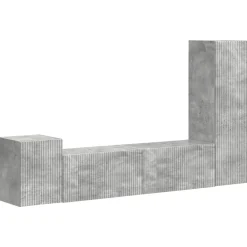 Tv-Meubels*vidaXL Tv-meubelset Wandgemonteerd 4 pcs Beton Grijs Bewerkt hout Betongrijs