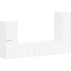 Tv-Meubels*vidaXL Tv-meubelset Wandgemonteerd 4 pcs Bewerkt hout Wit