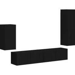 Tv-meubelset Wandgemonteerd 4 pcs Bewerkt hout>vidaXL New