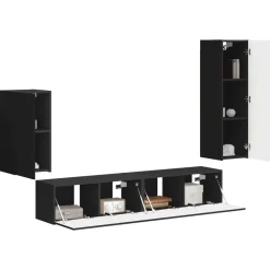 Tv-meubelset Wandgemonteerd 4 pcs Bewerkt hout><noscript><img width=