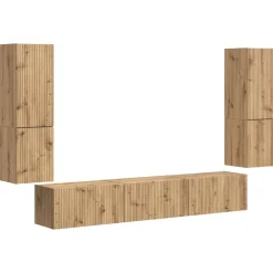 Tv-meubelset Wandgemonteerd 4 pcs Artisan Eiken Bewerkt hout>vidaXL Clearance