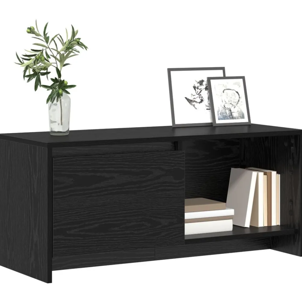Tv-Meubels*vidaXL Tv-meubelset 90 x 35 x 40 cm Bewerkt hout Zwart eiken