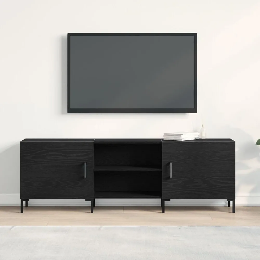 Tv-Meubels*vidaXL Tv-meubelset 150 x 30 x 50 cm Bewerkt hout Zwart eiken