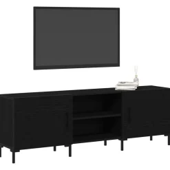 Tv-Meubels*vidaXL Tv-meubelset 150 x 30 x 50 cm Bewerkt hout Zwart eiken
