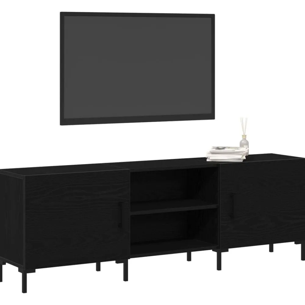 Tv-Meubels*vidaXL Tv-meubelset 150 x 30 x 50 cm Bewerkt hout Zwart eiken