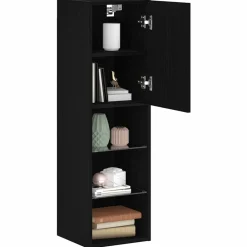 Tv-Meubels*vidaXL Tv-meubelset 30,5 x 30 x 102 cm Bewerkt hout Zwart eiken