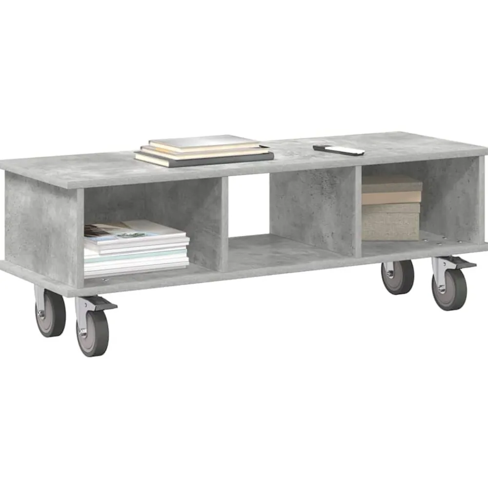 TV-standaard Beton Grijs 100 x 35 x 35 cm Bewerkt hout>vidaXL New