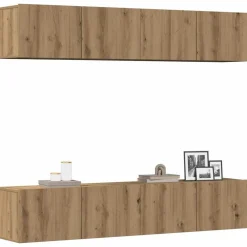 Tv-wandkasten 4 st bewerkt hout>vidaXL Hot