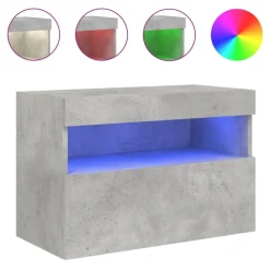 Tv-Meubels*vidaXL Tv-wandmeubel met LED-verlichting 60x30x40 cm Betongrijs