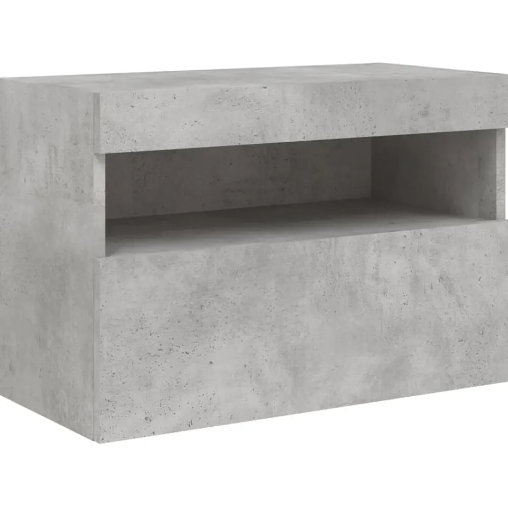 Tv-Meubels*vidaXL Tv-wandmeubel met LED-verlichting 60x30x40 cm Betongrijs