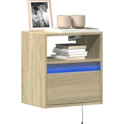 Tv-Meubels*vidaXL Tv-wandmeubel met LED-verlichting 41x31x45 cm kleur Sonoma eiken